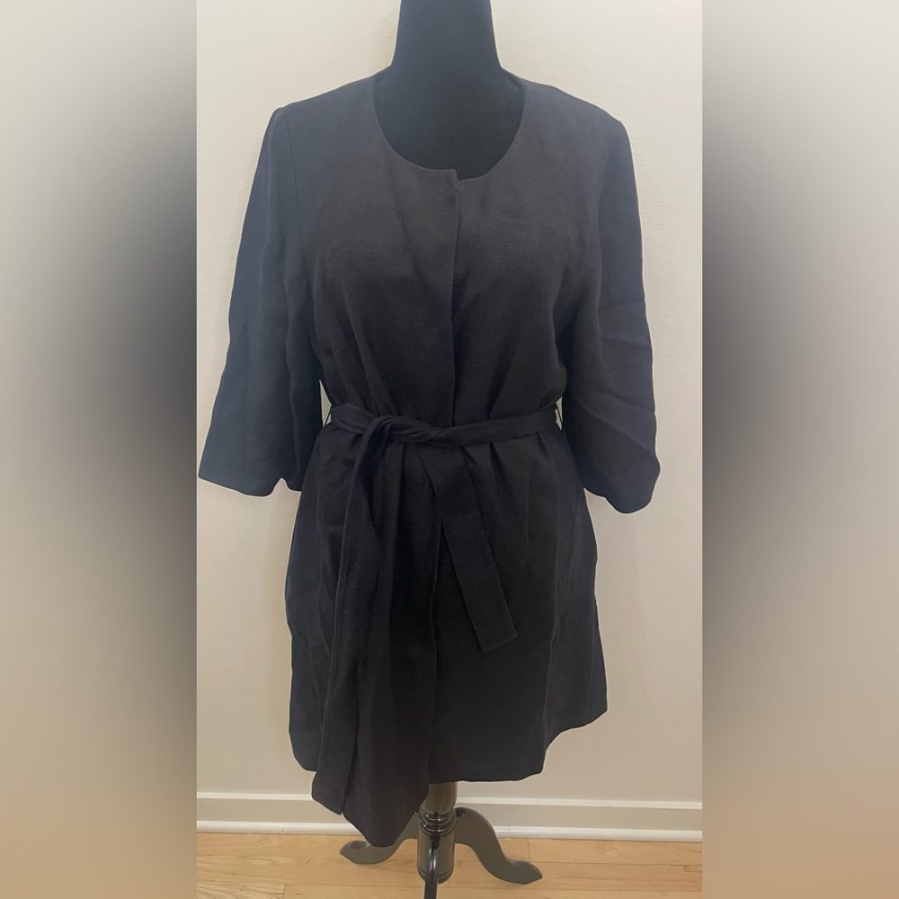 Black Linen Opera Coat Banana Republic